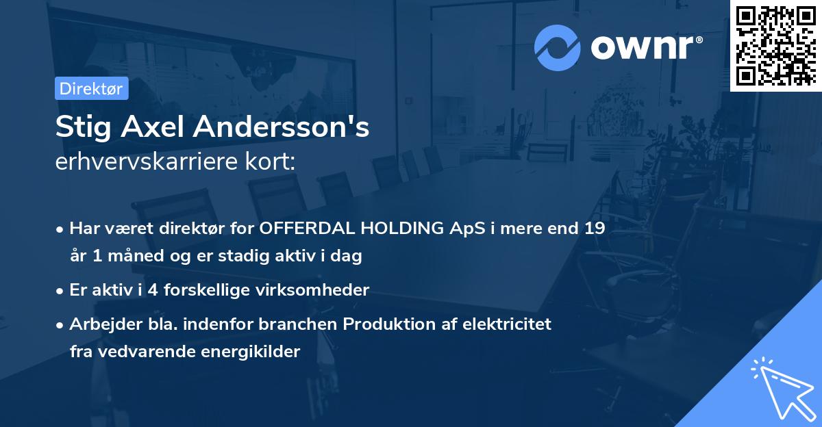 Stig Axel Andersson's erhvervskarriere kort