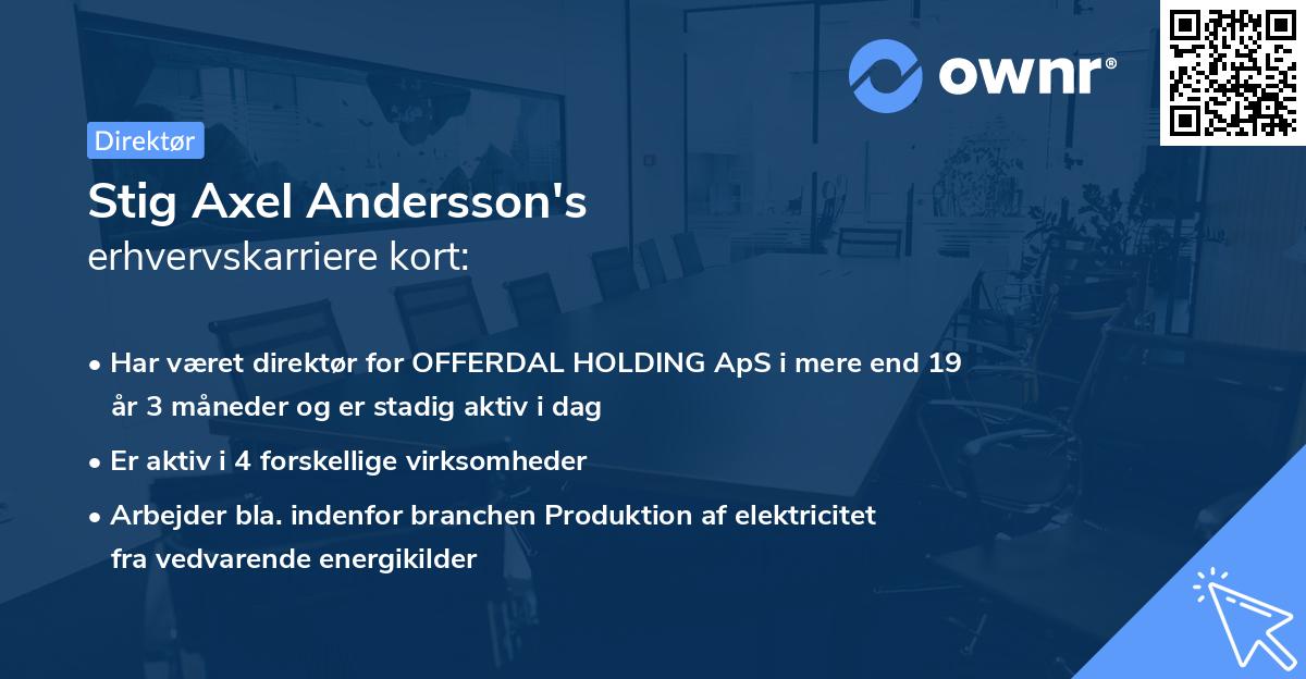 Stig Axel Andersson's erhvervskarriere kort
