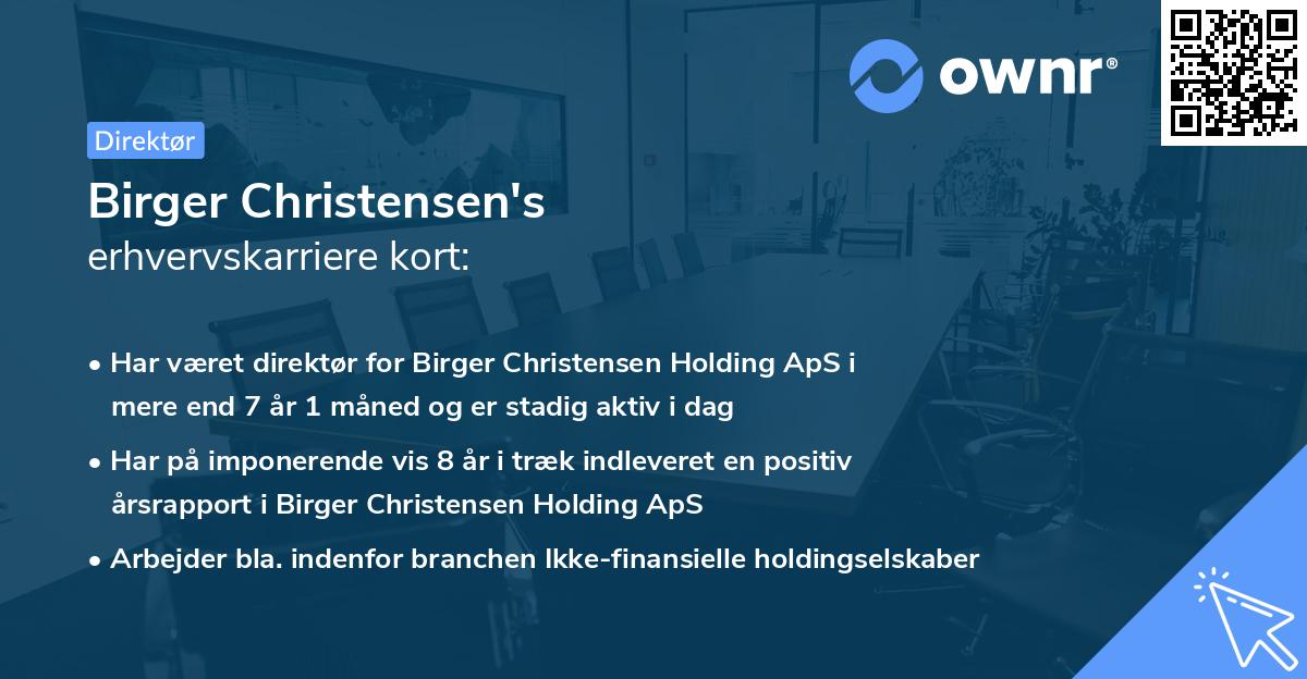 Birger Christensen's erhvervskarriere kort