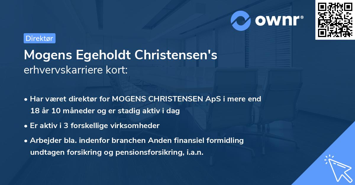 Mogens Egeholdt Christensen's erhvervskarriere kort