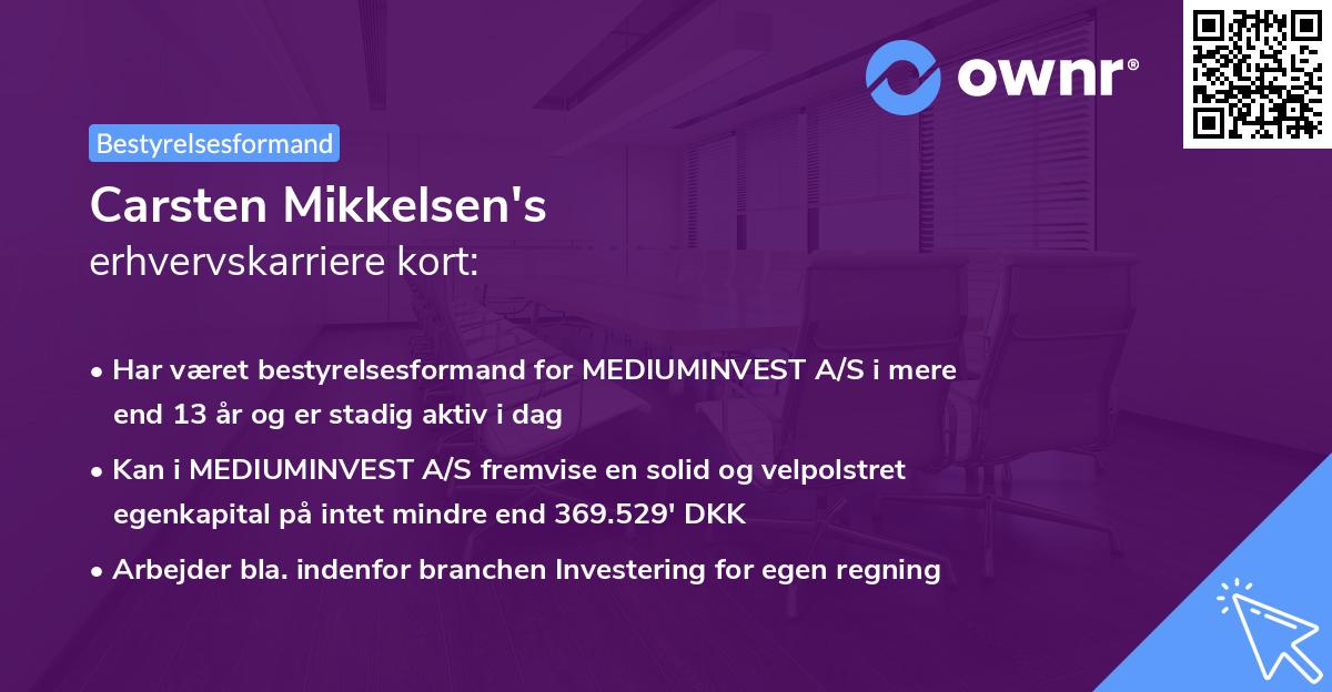 Carsten Mikkelsen's erhvervskarriere kort