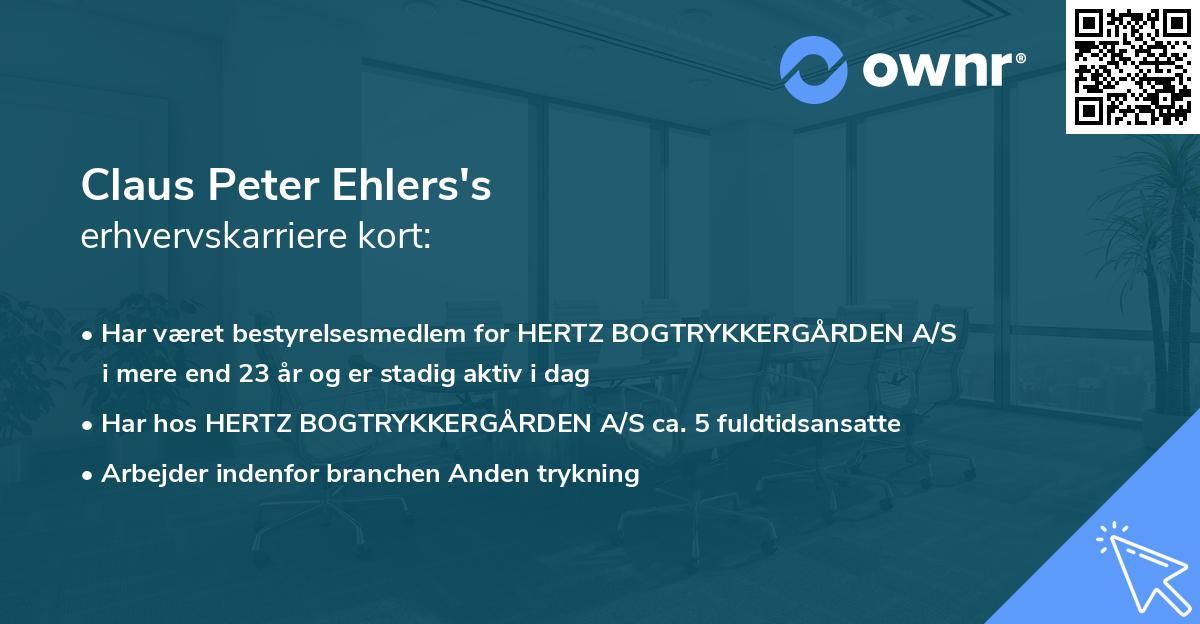 Claus Peter Ehlers's erhvervskarriere kort
