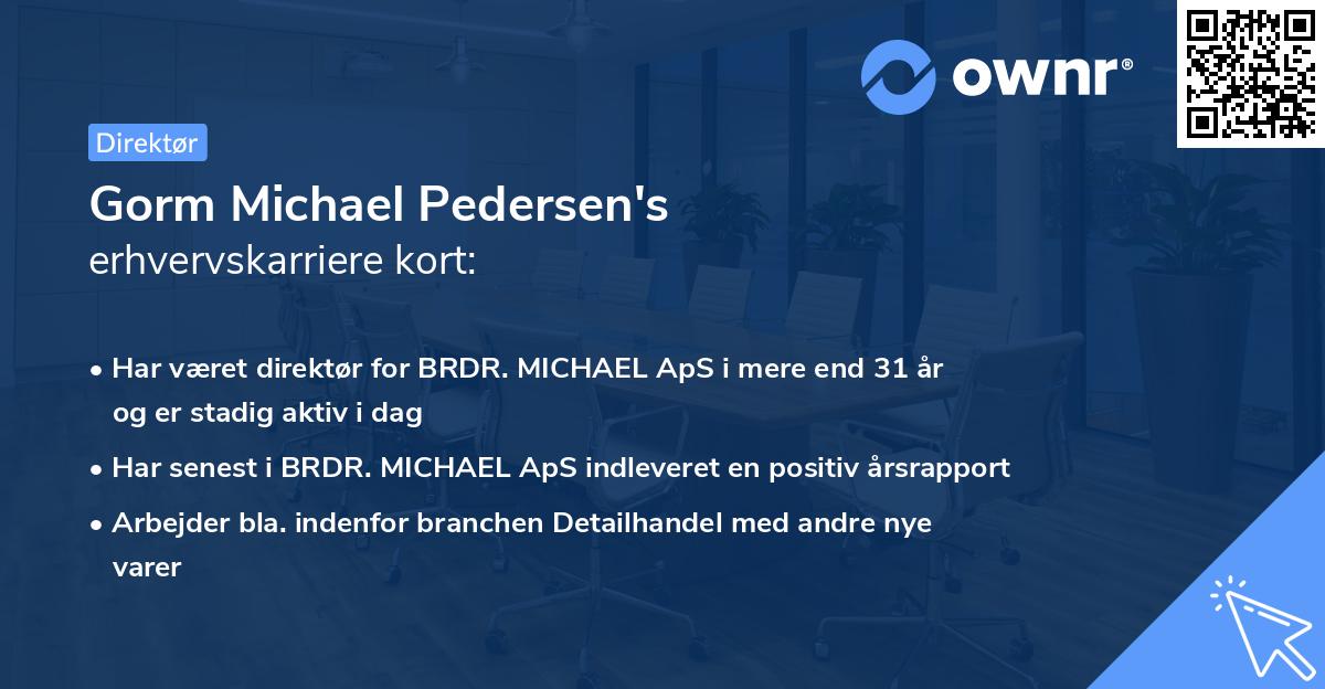 Gorm Michael Pedersen's erhvervskarriere kort