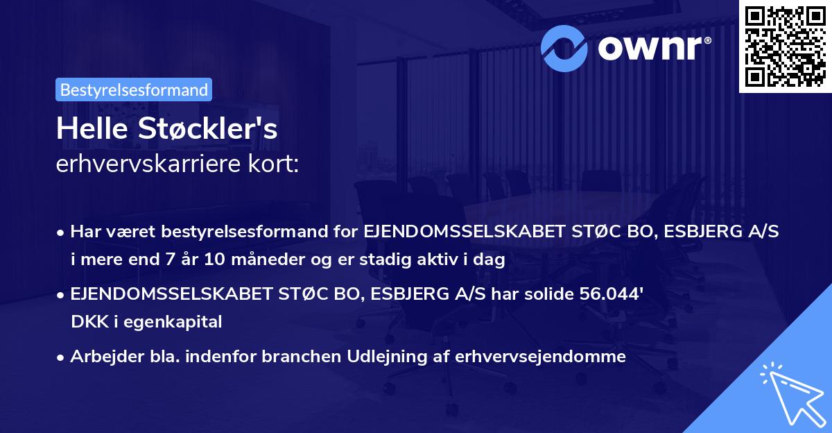 Helle Støckler's erhvervskarriere kort