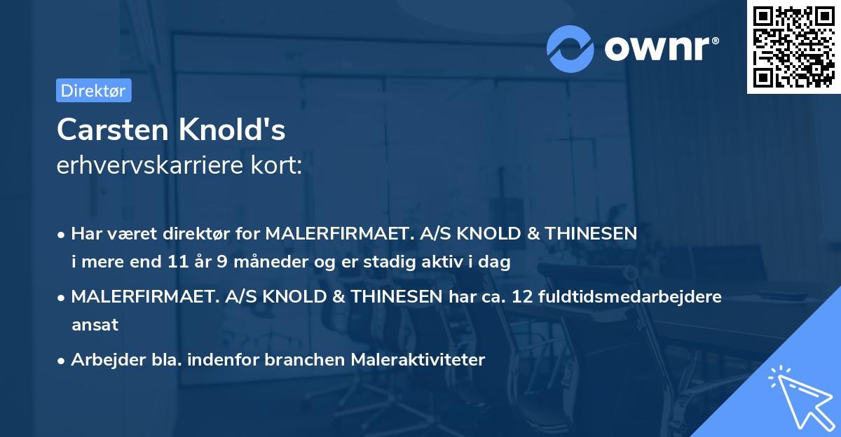 Carsten Knold's erhvervskarriere kort