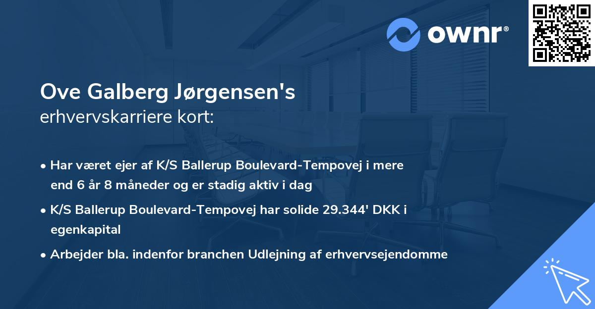 Ove Galberg Jørgensen's erhvervskarriere kort