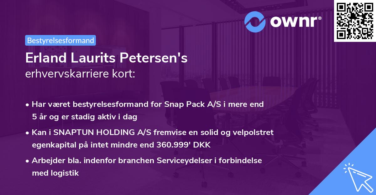Erland Laurits Petersen's erhvervskarriere kort