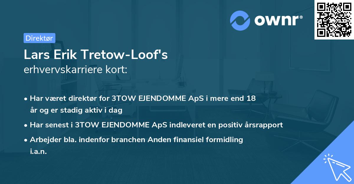 Lars Erik Tretow-Loof's erhvervskarriere kort