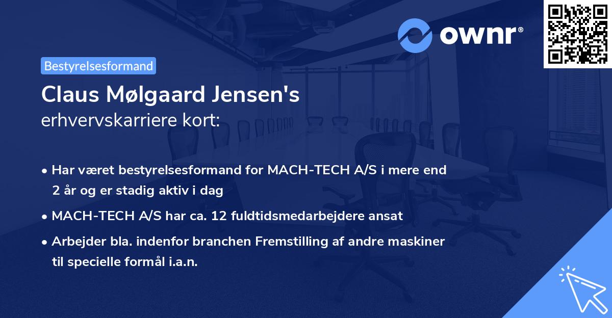 Claus Mølgaard Jensen's erhvervskarriere kort