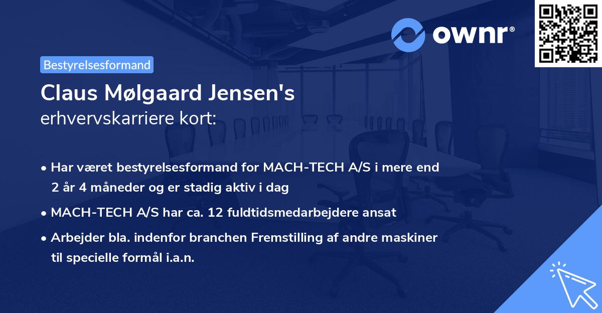 Claus Mølgaard Jensen's erhvervskarriere kort
