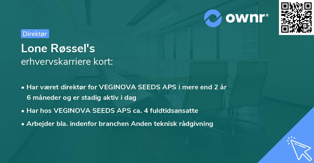 Lone Røssel's erhvervskarriere kort