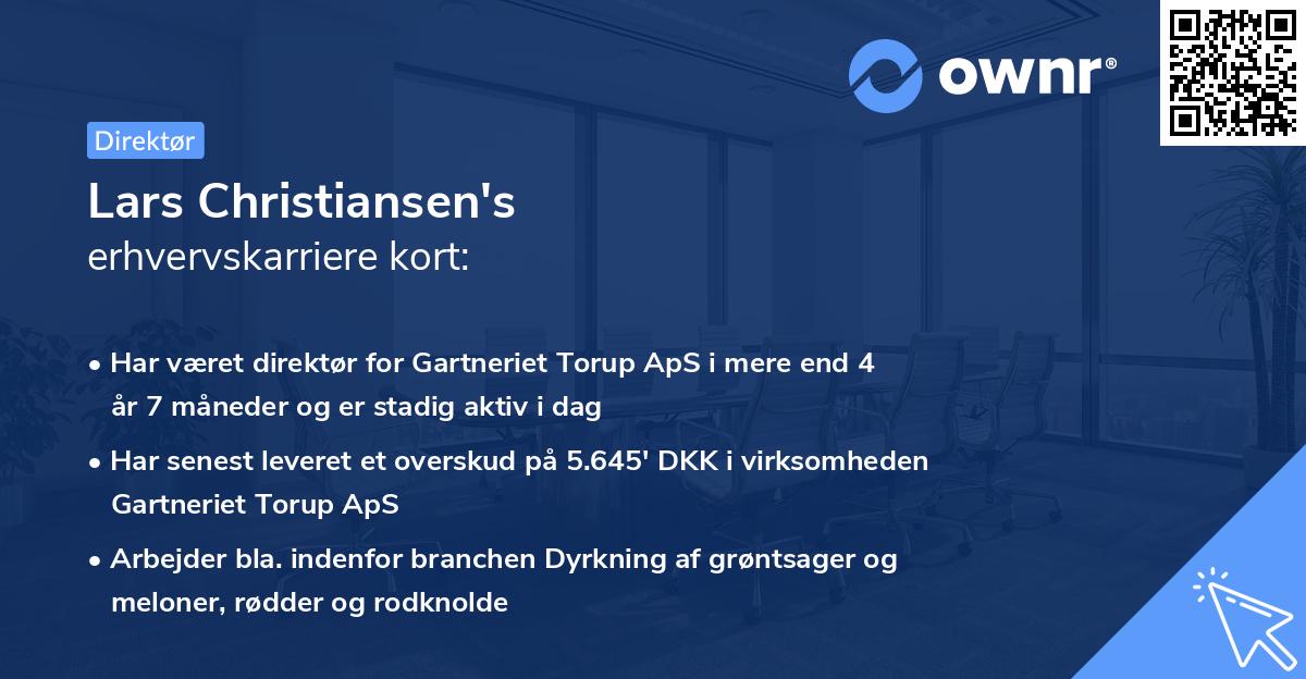 Lars Christiansen's erhvervskarriere kort