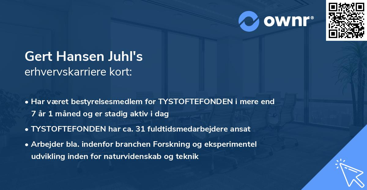 Gert Hansen Juhl's erhvervskarriere kort