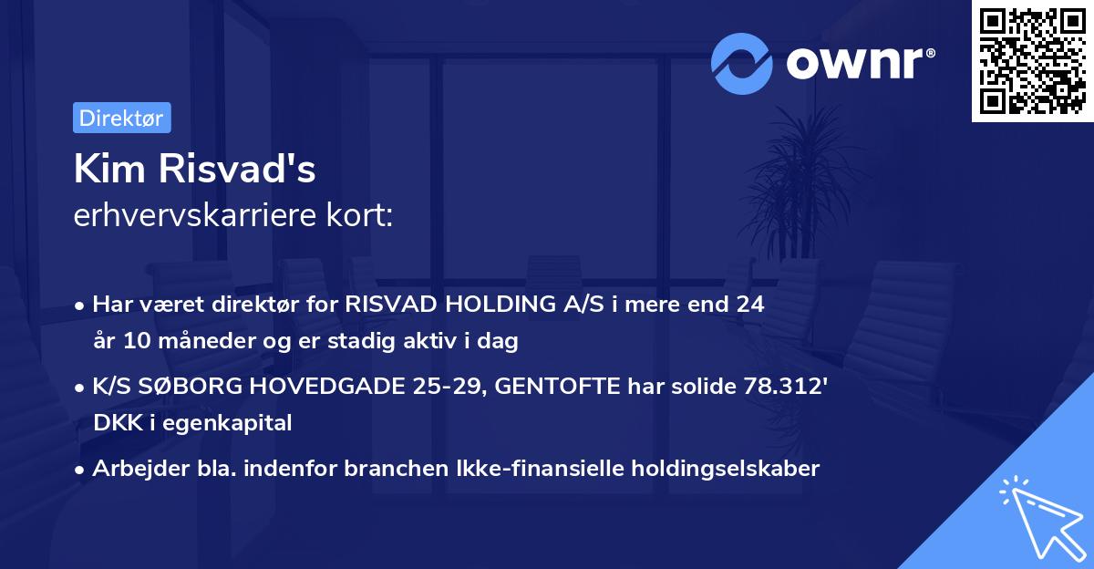 Kim Risvad's erhvervskarriere kort