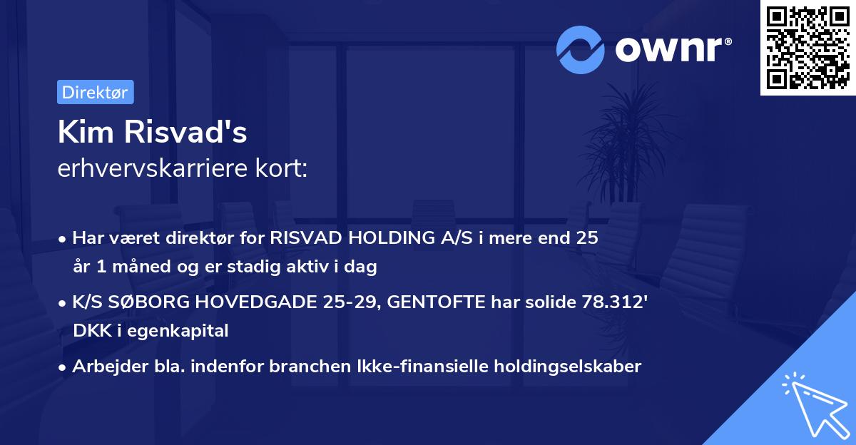 Kim Risvad's erhvervskarriere kort