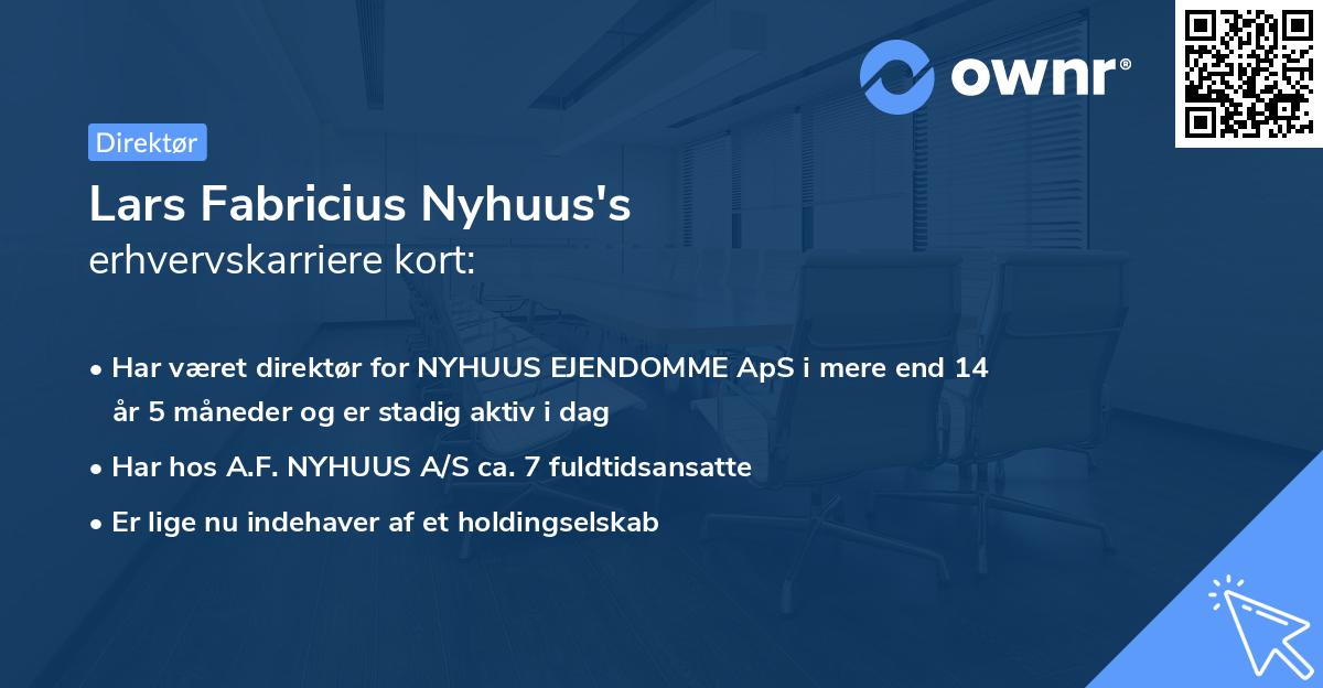 Lars Fabricius Nyhuus's erhvervskarriere kort