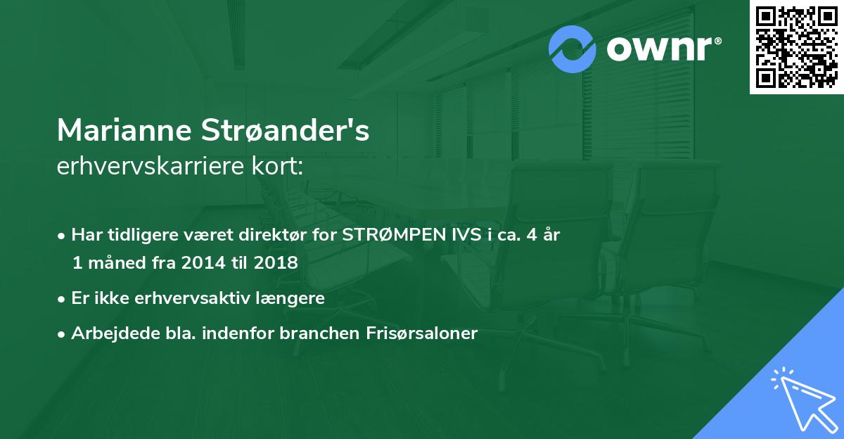 Marianne Strøander's erhvervskarriere kort