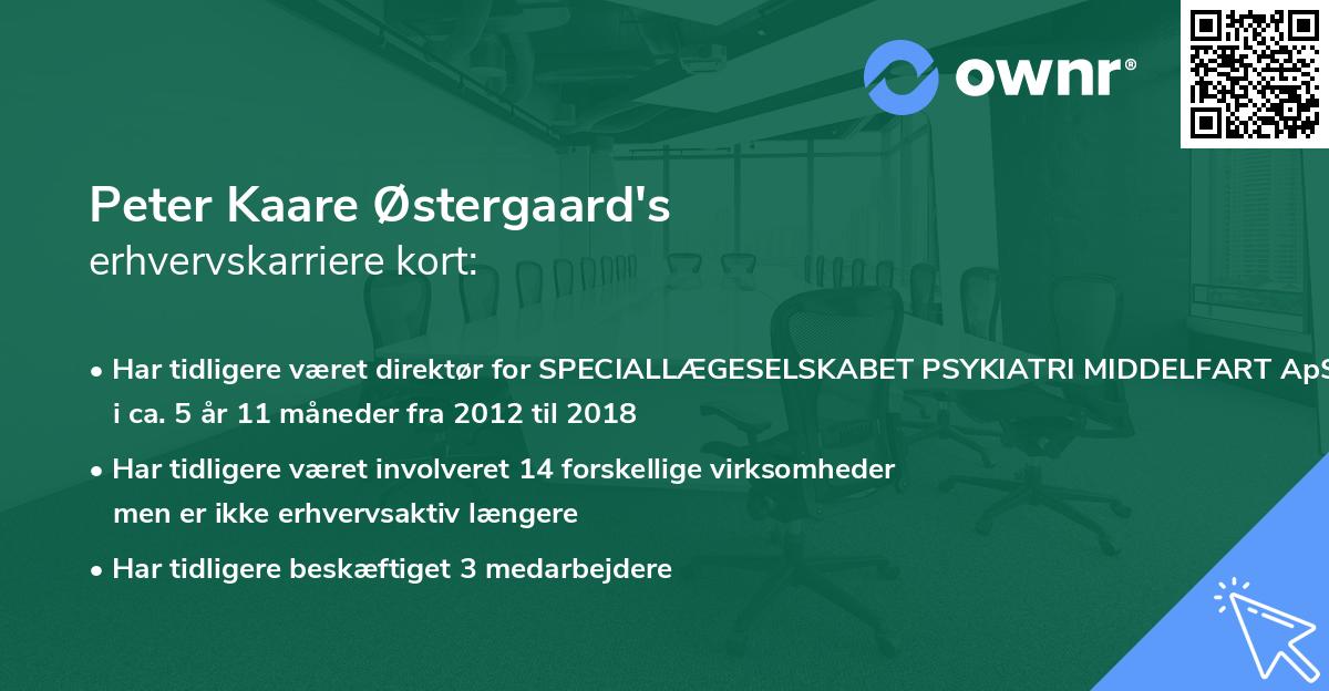 Peter Kaare Østergaard's erhvervskarriere kort