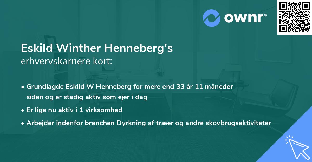Eskild Winther Henneberg's erhvervskarriere kort