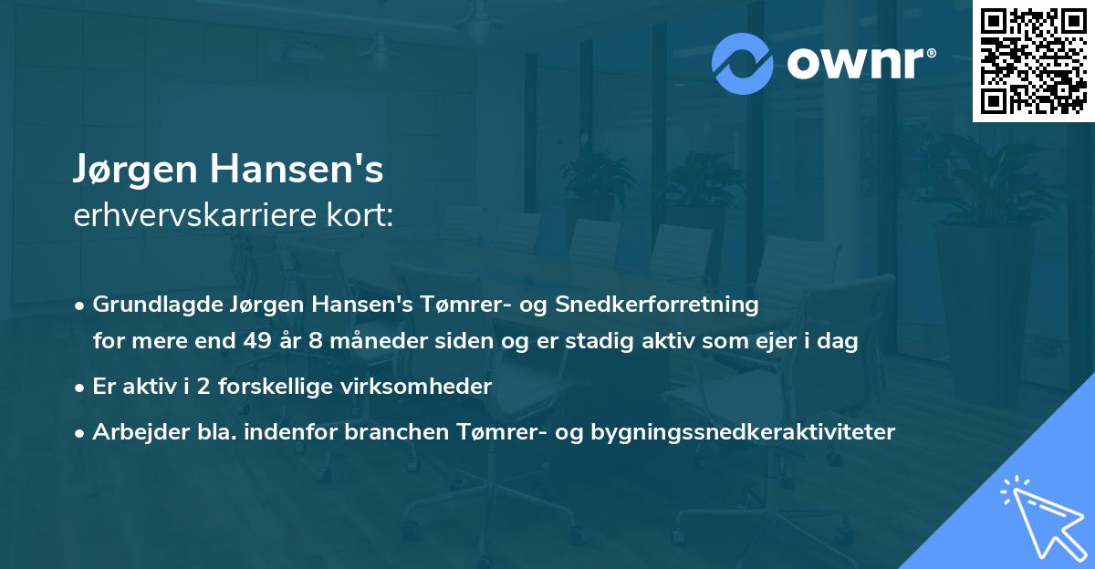 Jørgen Hansen's erhvervskarriere kort