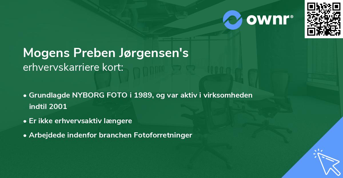 Mogens Preben Jørgensen's erhvervskarriere kort