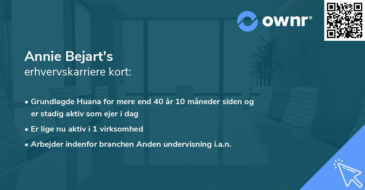 Annie Bejart's erhvervskarriere kort