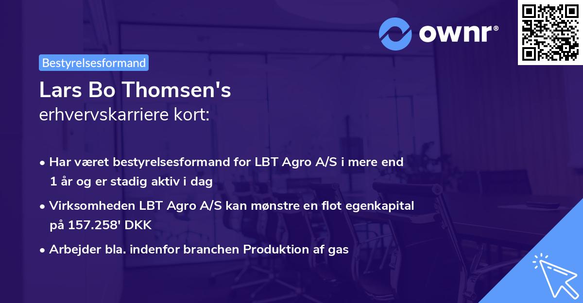 Lars Bo Thomsen's erhvervskarriere kort