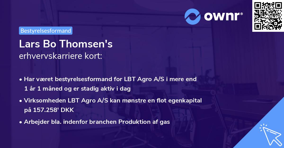 Lars Bo Thomsen's erhvervskarriere kort