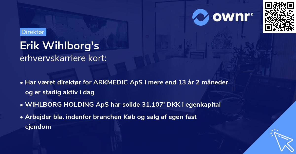 Erik Wihlborg's erhvervskarriere kort