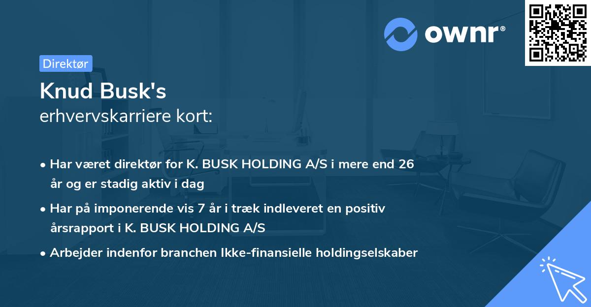 Knud Busk's erhvervskarriere kort