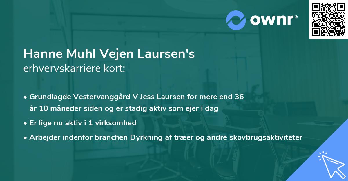Hanne Muhl Vejen Laursen's erhvervskarriere kort