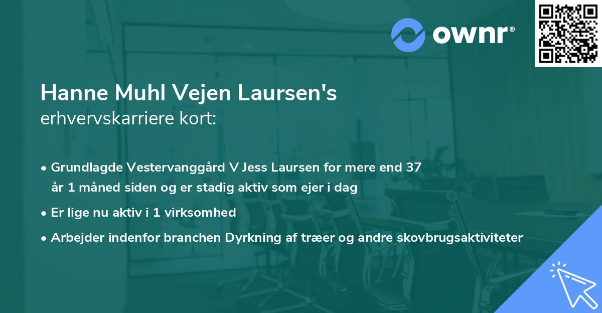 Hanne Muhl Vejen Laursen's erhvervskarriere kort