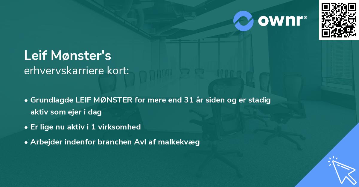 Leif Mønster's erhvervskarriere kort