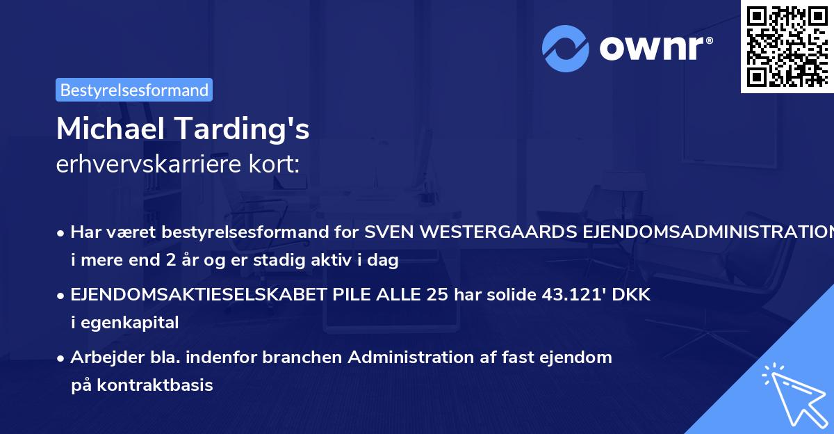 Michael Tarding's erhvervskarriere kort