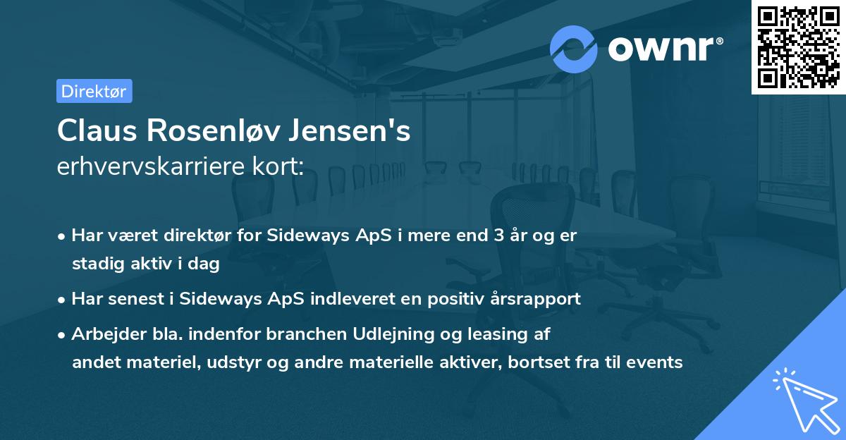 Claus Rosenløv Jensen's erhvervskarriere kort