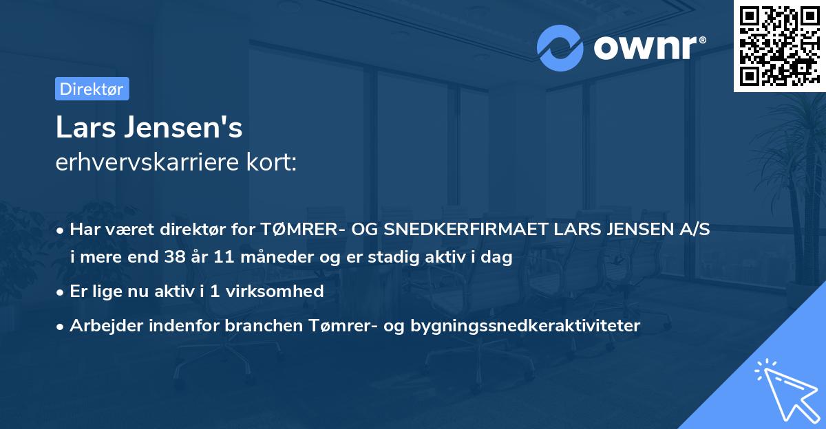 Lars Jensen's erhvervskarriere kort
