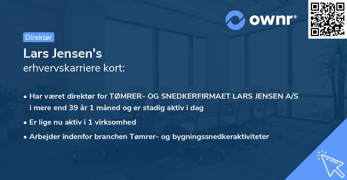 Lars Jensen's erhvervskarriere kort