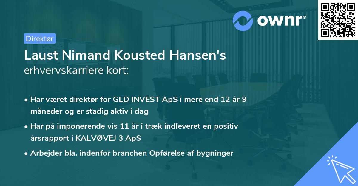 Laust Nimand Kousted Hansen's erhvervskarriere kort