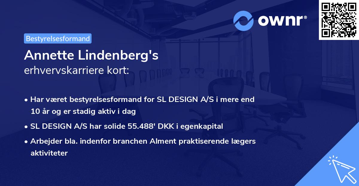 Annette Lindenberg's erhvervskarriere kort