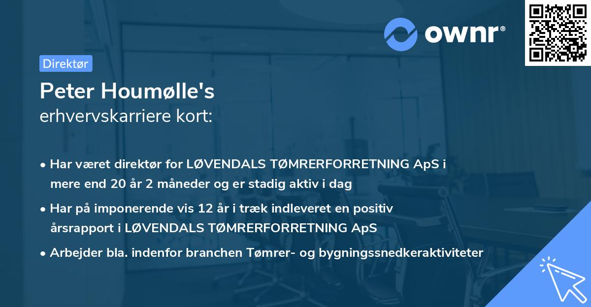 Peter Houmølle's erhvervskarriere kort