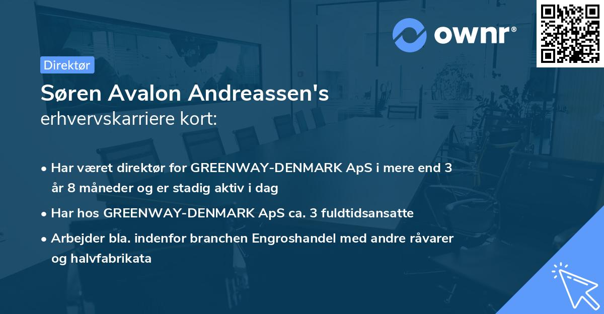 Søren Avalon Andreassen's erhvervskarriere kort