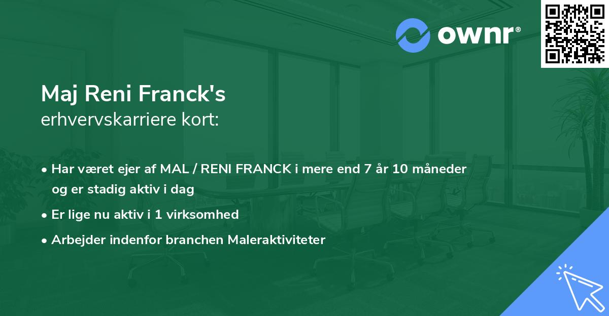 Maj Reni Franck's erhvervskarriere kort