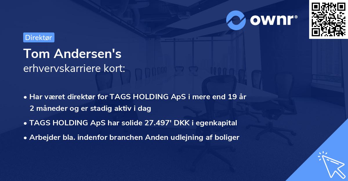 Tom Andersen's erhvervskarriere kort