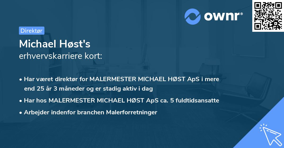 Michael Høst's erhvervskarriere kort