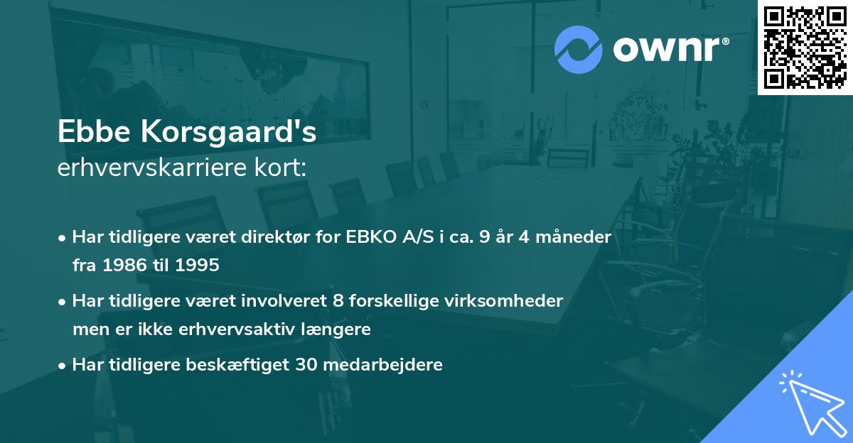 Ebbe Korsgaard's erhvervskarriere kort