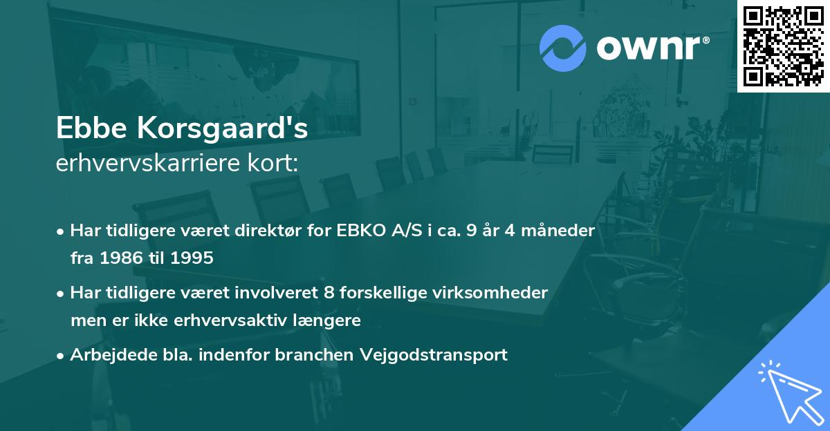 Ebbe Korsgaard's erhvervskarriere kort