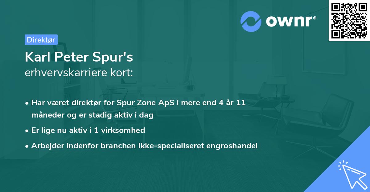 Karl Peter Spur's erhvervskarriere kort