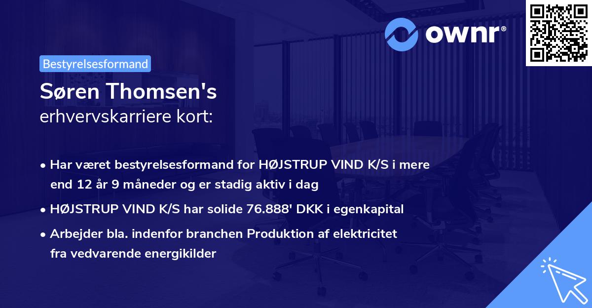 Søren Thomsen's erhvervskarriere kort