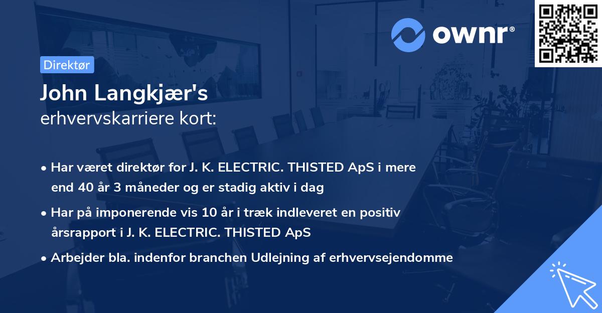 John Langkjær's erhvervskarriere kort