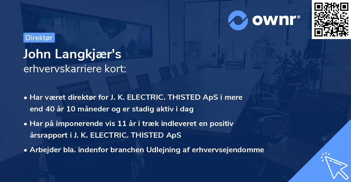 John Langkjær's erhvervskarriere kort